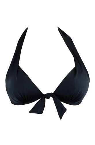 Μαγιό τρίγωνο Rock Club - Μαύρο Bikini top Push Up - Ενίσχυση