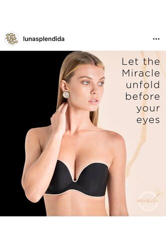 Σουτιέν  Στράπλες Luna New Miracle - Μαύρο με ενίσχυση - Τέλειο Κράτημα - Cup B