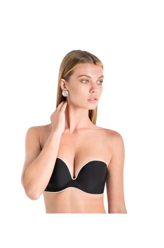 Σουτιέν  Στράπλες Luna New Miracle - Μαύρο με ενίσχυση - Τέλειο Κράτημα - Cup B