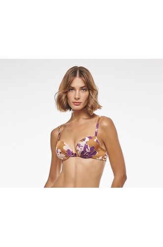 Σουτιέν Lida Extra Push Up - Χρυσό Μωβ - Φλοράλ - Cup B
