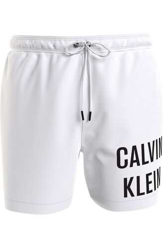 Ανδρικό Μαγιό Calvin Klein - Λευκή Βερμούδα - Μαύρο Logo