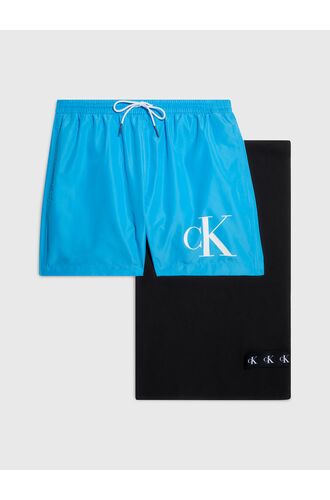 Ανδρικό Μαγιό Calvin Klein - Σετ δώρου - Γαλάζιο Σορτσ και πετσέτα