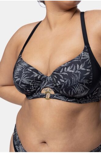 Γυναικείο μαγιό σουτιέν Dorina - Χωρίς ενίσχυση - Μαύρο Print - Cup E F