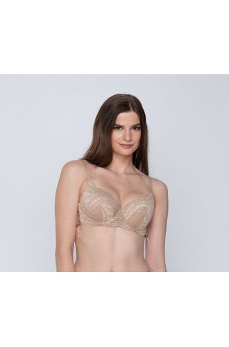 Σουτιέν Balconette Luna Flirt - Μπεζ - Μεγάλο στήθος - Cup D