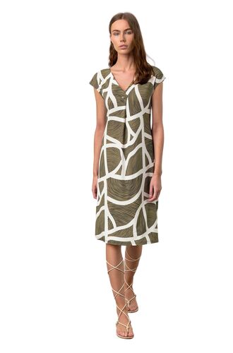 Γυναικείο Beachwear Vamp - Λαδί - Λευκό Print