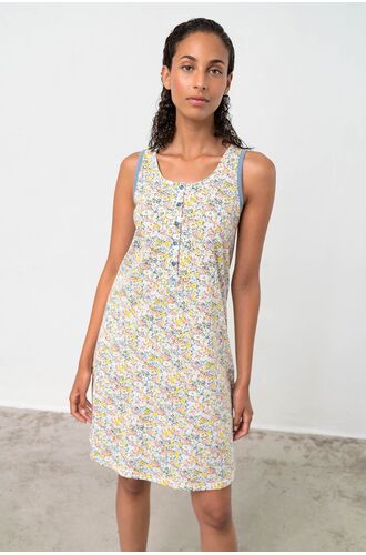 Γυναικείο νυχτικό Vamp - Αμάνικο - Φλοράλ - Πατιλέτα