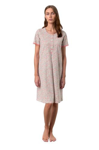 Γυναικείο νυχτικό Vamp - Κοντομάνικο - Κουμπάκια - Φλοράλ