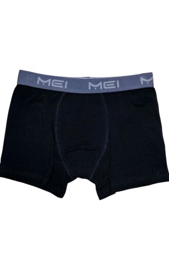 Ανδρικό boxer MEI - Μαύρο Cotton - Φαρδύ εξωτερικό λάστιχο