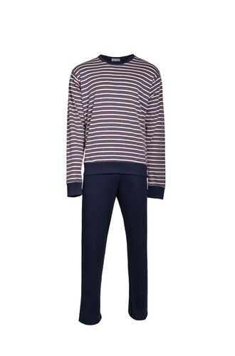 Ανδρική πυτζάμα Pink Label - Μπλε - Ασύμμετρες ρίγες