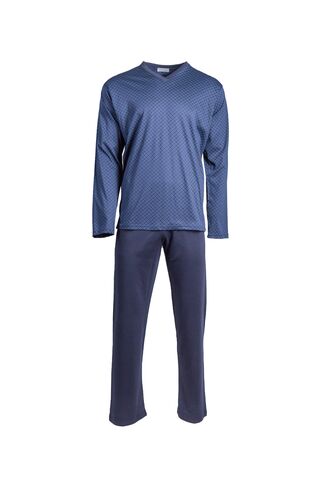 Ανδρική πυτζάμα Pink Label - Μπλε - Γεωμετρικό μοτίβο