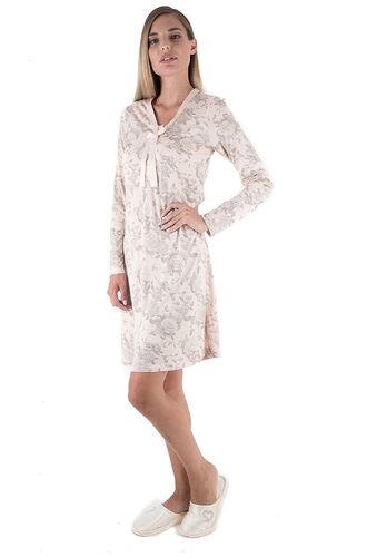 Γυναικείο νυχτικό Claire Katrania - Μπεζ Floral - Viscose