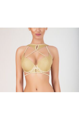 MED μαγιό τοπ Audrey - Cup D - Μπικίνι για μεγάλο στήθος - Χρυσό