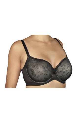 Σουτιέν Selene Violet - Μαύρο - Για μεγάλο στήθος - Τέλειο Κράτημα - Cup D