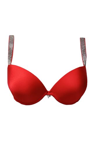 Σουτιέν MED DIAMOND - Με ενίσχυση - Κόκκινο σατέν - Cup B