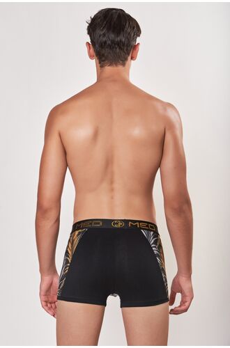 MED Ανδρικό boxer KANEY - Χρυσό - Μαύρο - Print Φτέρη