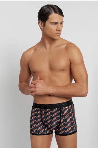 MED Ανδρικό boxer CAPSULE - Καφέ - Μαύρο - Print Logo