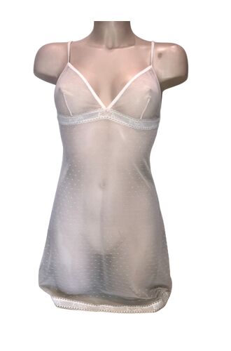 Γυναικείο Νεγκλιζέ Armani - Δαντέλα  - Ελαστικό - Διαφάνεια - Λευκό