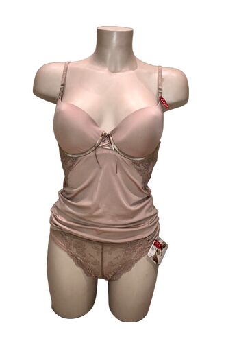 Γυναικείο Τοπάκι Lisca - Ελαστικό - Μπεζ - Σετ με Σλιπ