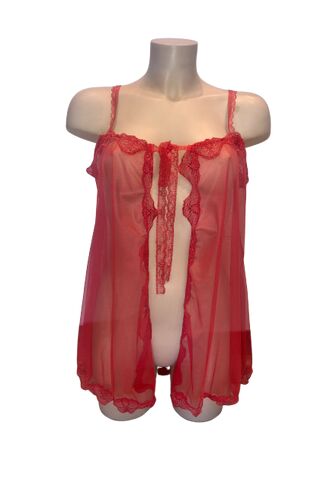 Νεγκλιζέ Lida - Κόκκινο - Διαφάνεια -Ανοιχτό ΜπροστάΝεγκλιζέ Lida - Κόκκινο - Διαφάνεια -Ανοιχτό Μπροστά