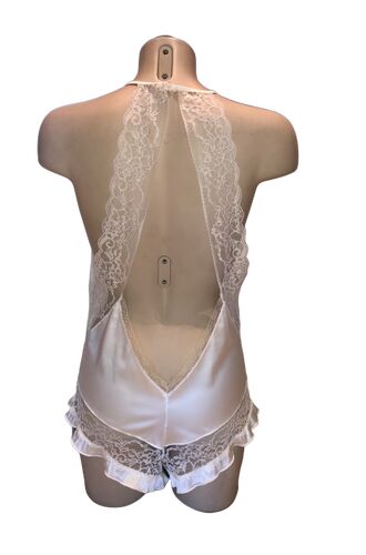 Νυφικό κορμάκι Lida - Ιβουάρ - Σατέν-Δαντέλα