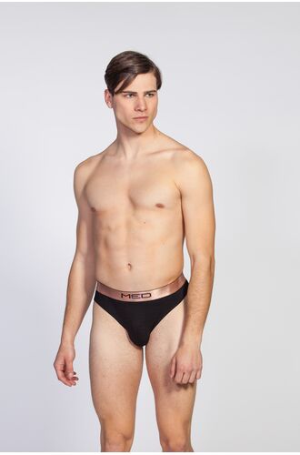 MED Ανδρικό Slip Logan - Χάλκινο/Μαύρο με φαρδύ εξωτερικό λάστιχο