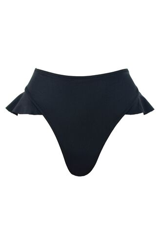 Ψηλόμεσο μαγιό slip Rock Club - Μαύρο - Mix and Match με βολάν