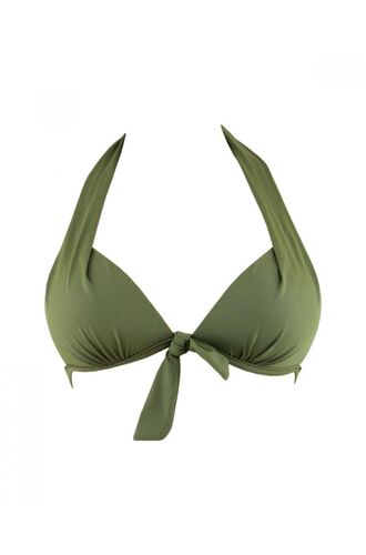 Μαγιό τρίγωνο Rock Club - Χακί Bikini top Push Up - Ενίσχυση