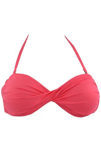 Μαγιό Strapless Rock Club - Bikini Κοραλί - Στριφτό - Cup B