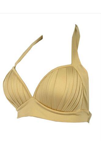 Μαγιό τρίγωνο Rock Club - Gold τοπ Bikini - Σταθερό cup C/D