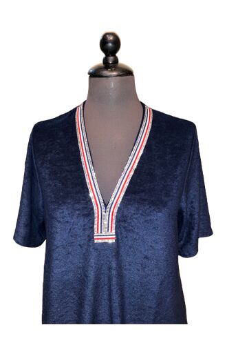 Φόρεμα Μπλε Σκούρο Navy Claire Katrania - Outwear midi - Viscose