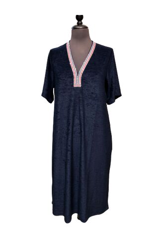Φόρεμα Μπλε Σκούρο Navy Claire Katrania - Outwear midi - Viscose