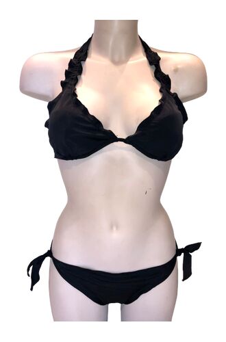 Γυναικείο μαγιό σετ - Μαγιό Μπικίνι  Βολάν - Black