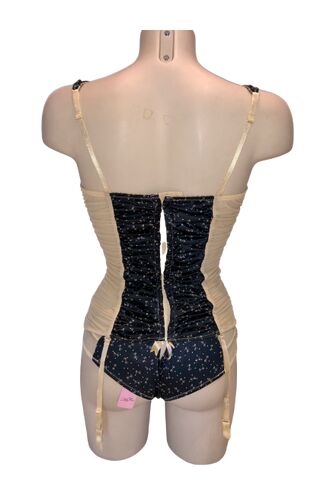 Γυναικείος Κορσές Jolidon - Σατέν - Ελαστικό - Σετ με Σλίπ και Ζαρτι