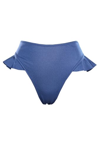 Ψηλόμεσο μαγιό slip Rock Club - Blue - Mix and Match με βολάν