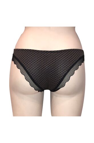 Brazilian slip Lida - Μαύρο εμπριμέ - Δαντέλα