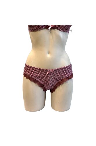 Γυναικείο Brazilian slip Lida - Ροζ καρό - Hipster