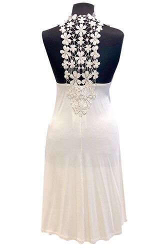 Γυναικείο νυχτικό Claire Katrania - Ιβουάρ - Δαντέλα πίσω