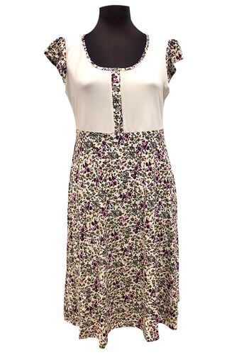 Γυναικείο νυχτικό Claire Katrania - Ιβουάρ floral - Midi