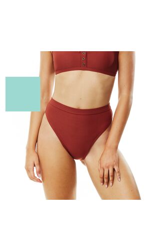 Γυναικείο ψηλόμεσο μαγιό σλιπ Piha - Ψηλό κόψιμο - Brazil - Σιέλ