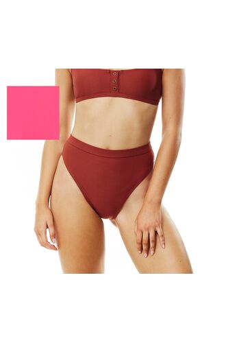 Γυναικείο ψηλόμεσο μαγιό σλιπ Piha - Ψηλό κόψιμο - Brazil - Ροζ