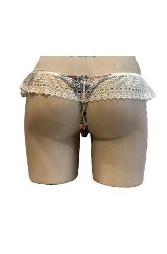 Γυναικείο String slip Lida - Εμπριμέ - Λεπτομέρειες δαντέλας