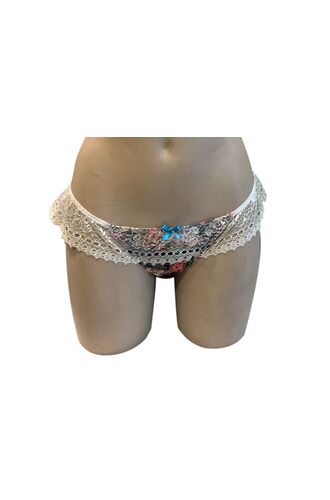 Γυναικείο String slip Lida - Εμπριμέ - Λεπτομέρειες δαντέλας