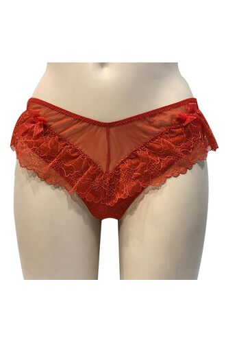 Γυναικείο String slip Lida - Κόκκινο - Τούλι & Δαντέλα