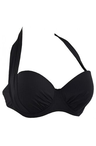 Μαγιό σουτιέν Rock Club - Bikini Μαύρο - Μεγάλο στήθος - Cup D