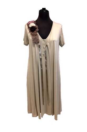 Σετ ρόμπα & νυχτικό Claire Katrania - Μπεζ Χρυσό