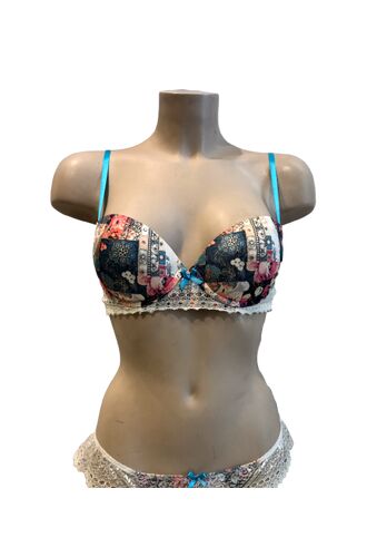 Σουτιέν Balconette Lida - Εμπριμέ - Λεπτομέρεια δαντέλα - Cup B