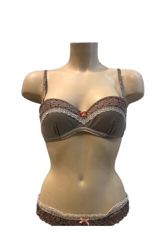 Σουτιέν Balconette Lida - Εμπριμέ - Λεπτομέρειες δαντέλας - Cup B