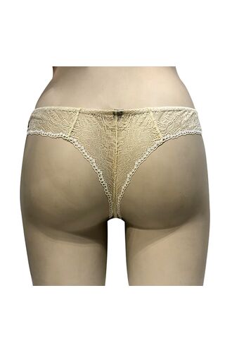 String slip Lida - Μπλε φλοράλ - Μπεζ δαντέλα