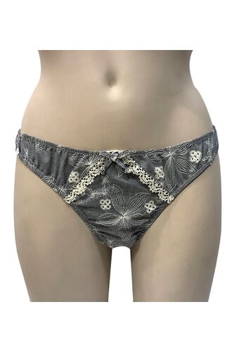 String slip Lida - Μπλε φλοράλ - Μπεζ δαντέλα