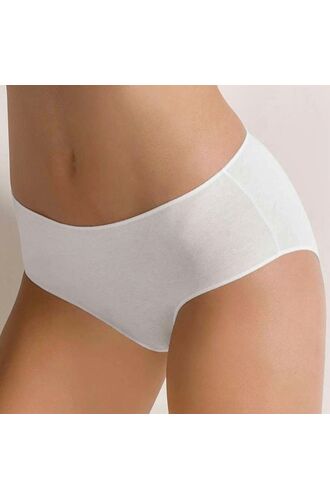 Γυναικείο midi slip Cotonella - Ψηλόμεσο - Οικολογικό βαμβάκι - 3 pack - Λευκό